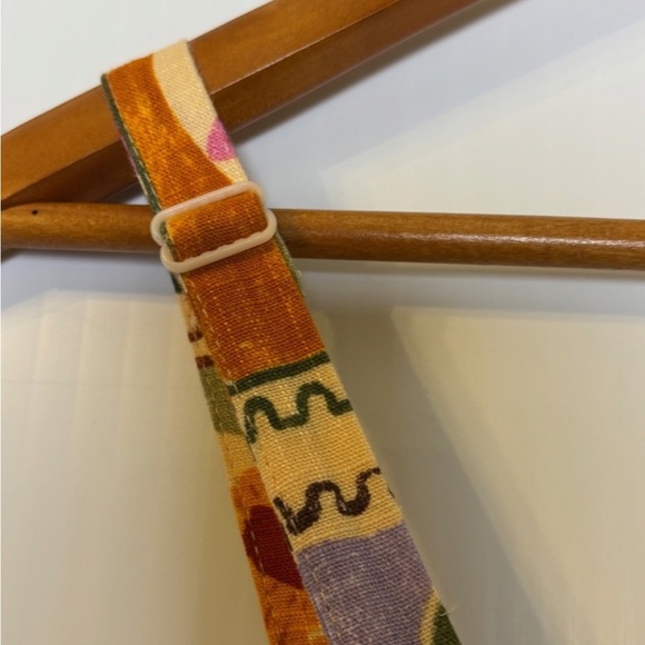 NWT Paper Heart Maxi Dress XS Peach Floral Stamp Linen Blend Garden Plants Boho - Picture 7 of 11